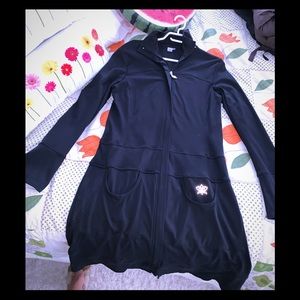 Beautiful black, long LOTUS WEAR jacket size 6